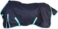 high-quality 1200 denier horse rain sheet - waterproof/breathable &amp; wind proof turnout sheet - black-turquoise, size 80 logo