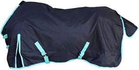 img 1 attached to High-Quality 1200 Denier Horse RAIN Sheet - Waterproof/Breathable &amp; Wind Proof Turnout Sheet - Black-Turquoise, Size 80