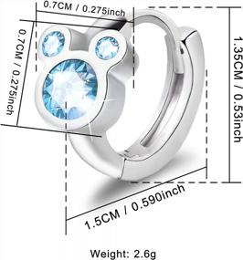 img 1 attached to CZ Huggie Hoop Mouse Earrings для женщин - позолоченная манжета из стерлингового серебра 14 карат с пирсингом хряща и сверкающим кубическим цирконием