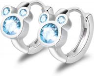 cz huggie hoop mouse earrings для женщин - позолоченная манжета из стерлингового серебра 14 карат с пирсингом хряща и сверкающим кубическим цирконием логотип