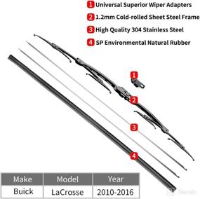 img 2 attached to 🚗 OTUAYAUTO Front Windshield Wiper Blades for Buick LaCrosse - 26"+18" - Fits 2010-2016 Vehicles - Factory Aftermarket Replacement