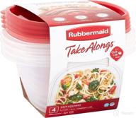 rubbermaid takealongs large square food storage containers, 5.2 🍱 cups, pack of 8 (includes 4 lids + 4 containers) логотип