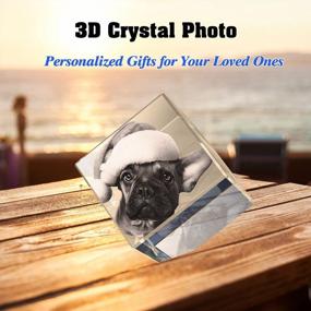 img 1 attached to 3D Crystal Photo Personalized Gift Engraved Diamond Crystal With Your Own Photo Memorial Birthday Gift For Kids Mom Dad Men Women 3D Etched Picture Anniversary Couples Gift For Wife Husband Small