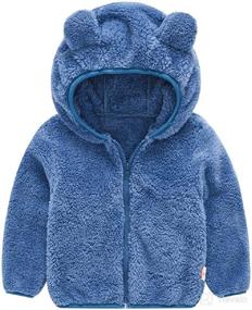 img 4 attached to 🧥 Cozy & Cute: Toddler Boys/Girls Fleece Hoody Jacket - Warm Winter Outwear