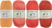 cotton select sport weight yarn in shades of orange - 4 skeins of 50g each by jubileeyarn for improved seo logo