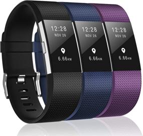 img 4 attached to 3 Pack Bands Compatible With Fitbit Charge 2 Wellness & Relaxation