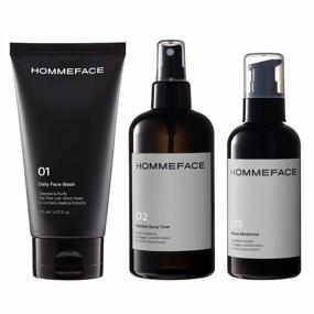 img 4 attached to HOMMEFACE 3-Piece Daily Men's Skin Care Set