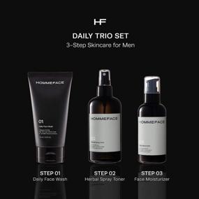 img 3 attached to HOMMEFACE 3-Piece Daily Men's Skin Care Set