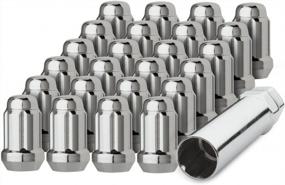 img 4 attached to Upgrade Your Aftermarket Wheels With DPAccessories 24 Chrome Spline Tuner Lug Nuts - 7/16-20 Size And Closed End Design - LCS3A1HC2CH04024