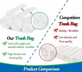 img 1 attached to 300 Small Clear Extra Strong 1.2 Gallon Trash Can Liners - Fit 4.5-6 Liters Trash Bins For Home, Office & Kitchen