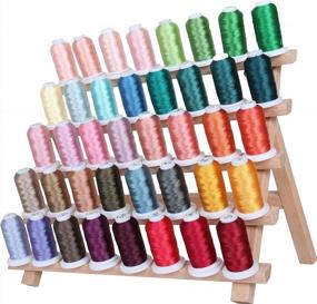 img 3 attached to Vibrant 40-Spool Polyester Embroidery Thread Set For Brother, Janome, Singer, And More - 500M Spools, 40Wt - 4 Sets Available At Threadart!