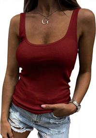 img 4 attached to Stylish And Comfortable Women'S Ribbed Tank Top For Fitness Enthusiasts - Sleeveless Workout Cami Shirt By Inorin