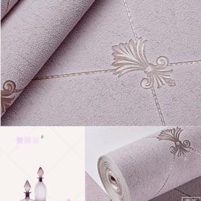 img 3 attached to Transform Your Living Room With QIHANG'S 3D Diamond Lattice Pattern Wallpaper In Light Purple Gray