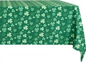 img 4 attached to Waterproof Shamrock Tablecloth For St Patrick'S Day & Spring - 54 X 80 Inches, Spillproof And Stain Resistant, Green Clover Design, Ideal For Dining Room, Kitchen, And Party, Easy To Wash By DWCN