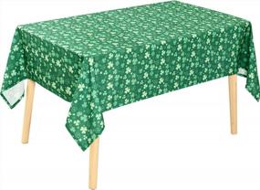 img 3 attached to Waterproof Shamrock Tablecloth For St Patrick'S Day & Spring - 54 X 80 Inches, Spillproof And Stain Resistant, Green Clover Design, Ideal For Dining Room, Kitchen, And Party, Easy To Wash By DWCN