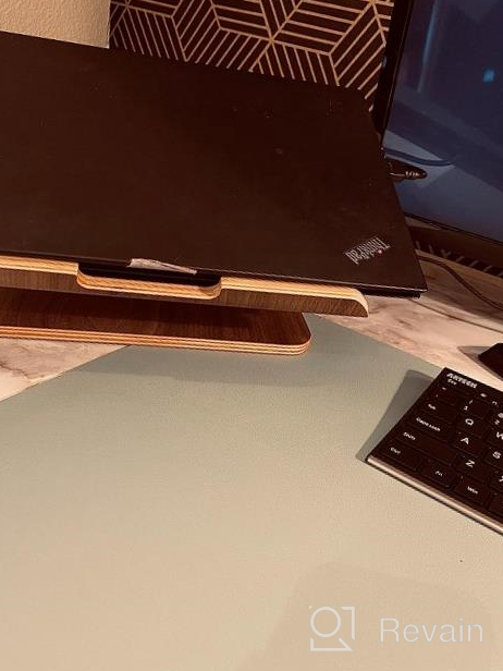 img 1 attached to 🖥️ Wooden Laptop Stand - SAMDI Wooden Cooling Stand Holder for MacBook Air/Pro Retina Laptop PC Notebook (White Birch) review by Josh Schweitzer