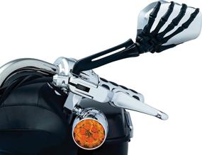 img 1 attached to Kuryakyn 1764 Motorcycle Handlebar Accessory: Skeleton Hand Rear View Side Mirrors