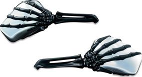 img 2 attached to Kuryakyn 1764 Motorcycle Handlebar Accessory: Skeleton Hand Rear View Side Mirrors