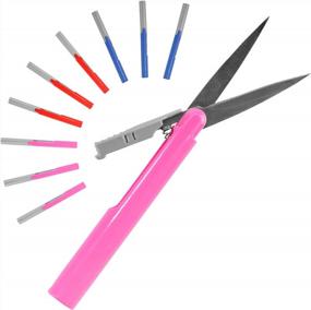 img 4 attached to Travel In Style With The BambooMN Penblade Portable Pocket Seam Ripper And Travel Scissors - 3 Pairs Each Of Pink, Red, And Deep Blue