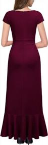 img 3 attached to Miusol Women'S Vintage V Neck Ruffle Split Bridesmaid Party Long Dress
