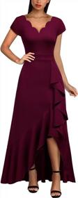 img 4 attached to Miusol Women'S Vintage V Neck Ruffle Split Bridesmaid Party Long Dress