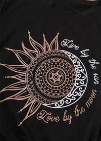 img 1 attached to Women'S Summer Vintage Tees: MaQiYa Cotton Moon & Sun Printed Tops