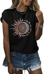 img 3 attached to Women'S Summer Vintage Tees: MaQiYa Cotton Moon & Sun Printed Tops