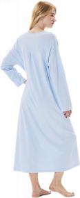 img 3 attached to 100% Cotton Soft Lightweight Long Sleeve Women'S Nightgowns With Pockets - Keyocean