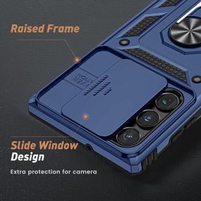 img 1 attached to Защитите свой Samsung Galaxy S22 Ultra с помощью чехла Goton Armor: сверхмощная противоударная прочная защита синего цвета с крышкой для камеры и подставкой!