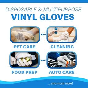 img 3 attached to 🧤 Powder Free Disposable Vinyl Gloves for Food Prep and Cleaning - Case of 2000 (Box of 100)