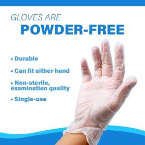 img 1 attached to 🧤 Powder Free Disposable Vinyl Gloves for Food Prep and Cleaning - Case of 2000 (Box of 100)