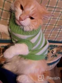 img 4 attached to Soft And Warm Striped Sweaters For Cats And Small Dogs - High Stretch Knitwear For Male And Female Kitties