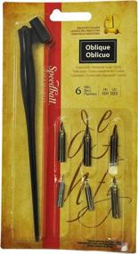 img 2 attached to Master The Art Of Calligraphy With Speedball'S Oblique Pen Set: Includes 1 Penholder And 4 Nibs For Exceptional Writing Experience.