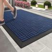 non-slip waterproof blue entrance rug for high-traffic areas - 24"x48" outdoor doormat for front door, entryway or patio - low profile color g door mat for improved curb appeal logo