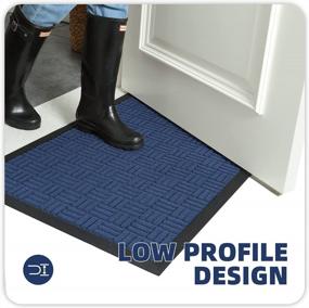 img 1 attached to Non-Slip Waterproof Blue Entrance Rug For High-Traffic Areas - 24"X48" Outdoor Doormat For Front Door, Entryway Or Patio - Low Profile Color G Door Mat For Improved Curb Appeal