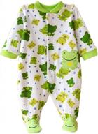 feidoog baby footed cotton long sleeve romper animal printed jumpsuit sleeper sleep and play logo