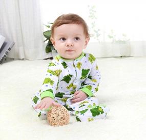 img 2 attached to Feidoog Baby Footed Cotton Long Sleeve Romper Animal Printed Jumpsuit Sleeper Sleep And Play