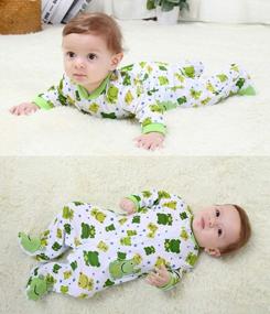 img 1 attached to Feidoog Baby Footed Cotton Long Sleeve Romper Animal Printed Jumpsuit Sleeper Sleep And Play
