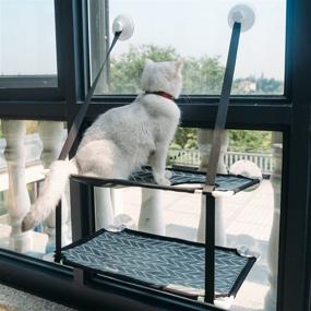 img 4 attached to 🐱 PetFelix Double Layer Cat Window Perch - Machine Washable & Breathable Hammock with Strong Suction Cups, Ideal for Multiple Cats