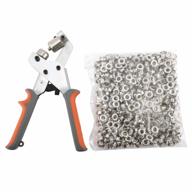 500 pcs silver grommets eyelets - portable grommet punching machine manual press tool with 1/4 inch (6mm) diameter grommet handheld hole punch plier logo