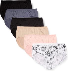 img 3 attached to 🩲 PLUS SIZE Microfiber Briefs for Women - 6-Pack by JUST MY SIZE