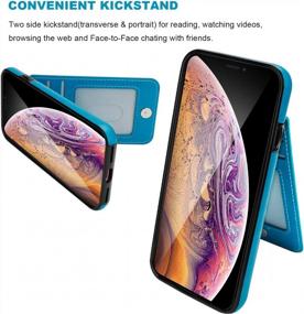 img 1 attached to Vaburs IPhone Xs IPhone X Case With Wallet Card Holder,Embossed Mandala Pattern Flower PU Leather 4 Card Slots Kickstand Shockproof Protective Flip Cover For IPhone Xs/X 5.8 Inch(Blue)