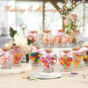 img 3 attached to 20-Piece Heart Shaped Glass Jars With Cork Lids - Perfect For Wedding Decorations, DIY Projects & Party Favors!