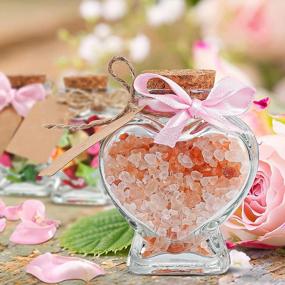 img 2 attached to 20-Piece Heart Shaped Glass Jars With Cork Lids - Perfect For Wedding Decorations, DIY Projects & Party Favors!
