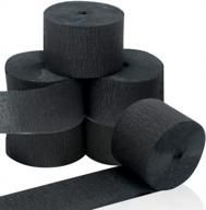 coceca 82ft black streamers roll black crepe paper streamers, 6 rolls, for various birthday party wedding festival party decorations logo
