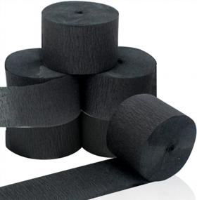 img 4 attached to Coceca 82Ft Black Streamers Roll Black Crepe Paper Streamers, 6 Rolls, For Various Birthday Party Wedding Festival Party Decorations