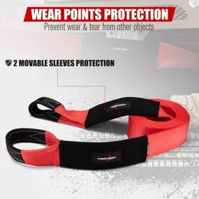 img 2 attached to Heavy Duty Recovery Tow Strap With Shackles - FieryRed 4" X 20FT Nylon Snatch Strap With 22% Elongation And 46500LBS Capacity + 2Pcs 3/4" D Ring Shackles + Convenient Storage Bag