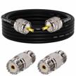 yotenko cb coax cable,rg58 coaxial cable 16.4ft,uhf pl259 male to male cable + 2pcs uhf female to female so239 adapter for cb ham radio,swr meter,antenna analyzer,hf radio,amateur radio logo