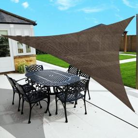 img 4 attached to SUNLAX Sun Shade Sail, 10'X10'X10' Brown Triangle Canopy Shades For Outdoor Patio Pergola Cover Sunshade Sails UV Blocking Canovas Covers