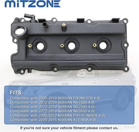 img 3 attached to 🔧 MITZONE Left Valve Covers with Bolts, Oil Filter Cap - Compatible with 2005-2019 Nissan Frontier, Xterra, Pathfinder, NV1500, 2500, 3500, 4.0L V6 - Left Side